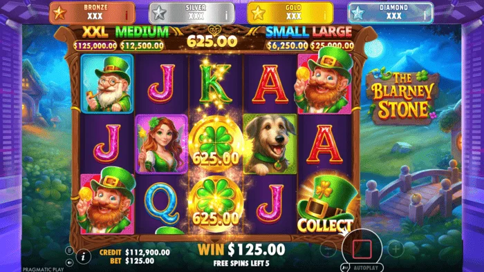 The Blarney Stone - екран Money Collect со капа на петтата ролна